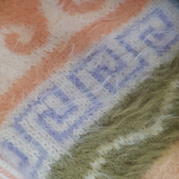 New XL Preppy Fair Isle Cozy Soft Knit Wool Crew Warm Slouchy Oversized Sweater - Picture 11 of 11